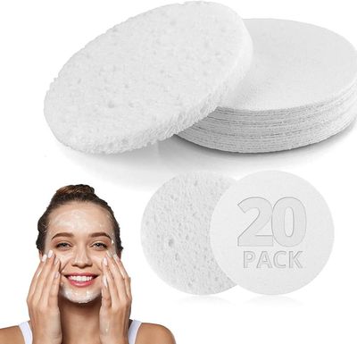 Compressed Natural Facial Sponges 20 ct - WHITE