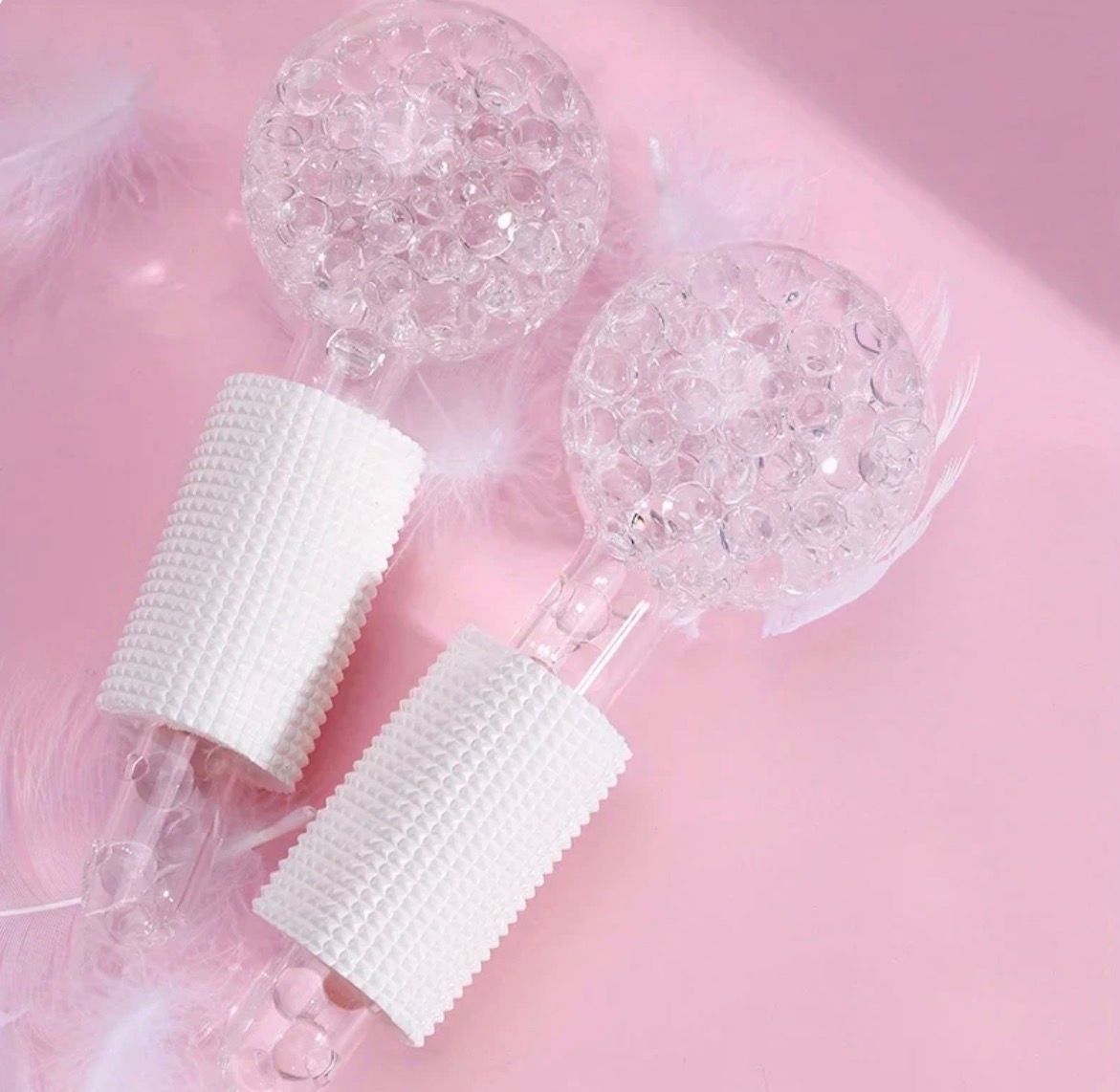Facial  Beauty Ice Globe - White Gel Beads (Two globes)