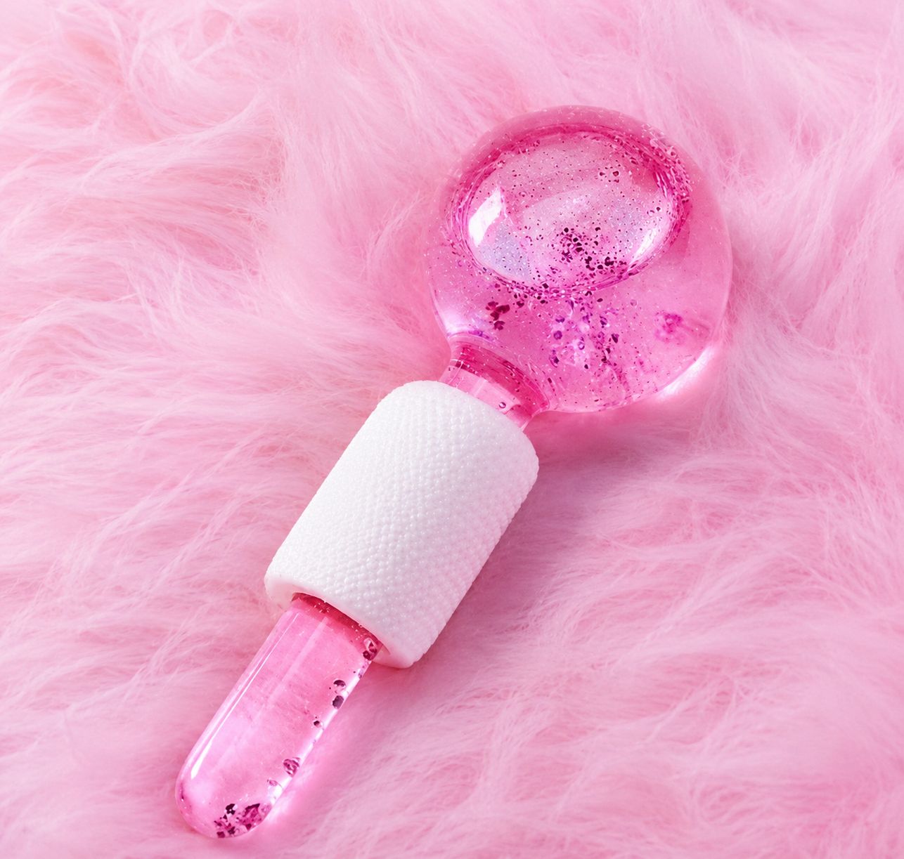 Facial  Beauty Ice Globe - Glitter Pink (One globe)