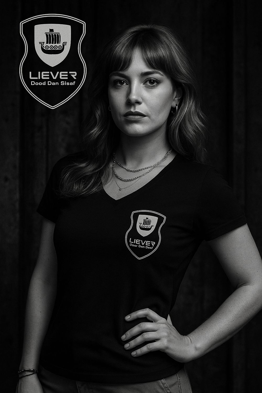‘Liever Dood Dan Slaaf®️’ Dames T-shirt, Zwart, Wit , Rood en Grijs. GRATIS VERZENDING