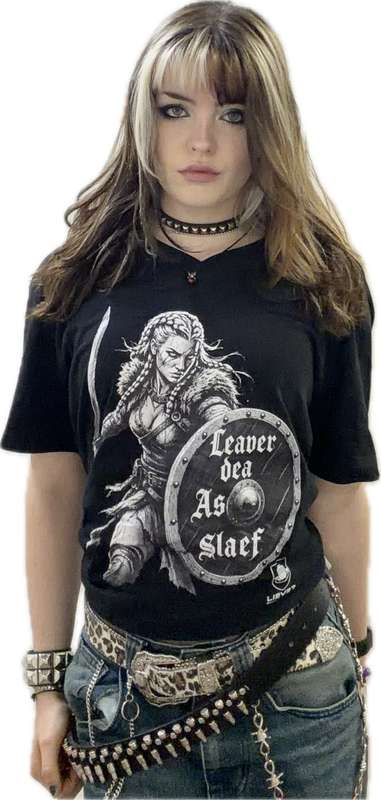 EXCLUSIEF : ‘LEAVER DEA AS SLAEF®️’ Shirts voor Dames Zwart. GRATIS VERZENDING ( Binnen Nederland)