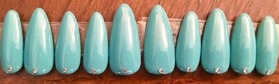 Teal acrylic press on nail set