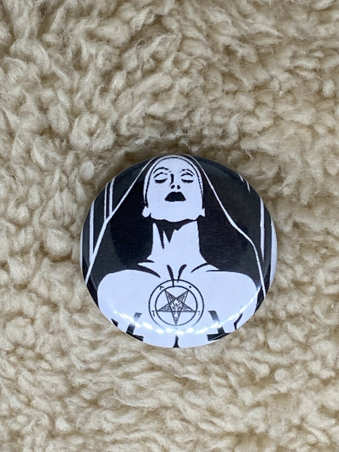 Goth Nun pin Badge