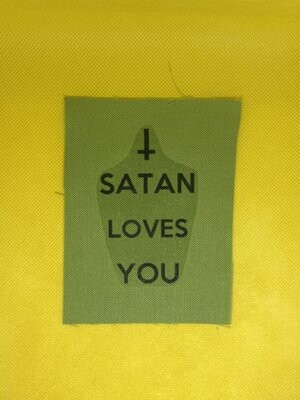 Satan Loves You Patch green