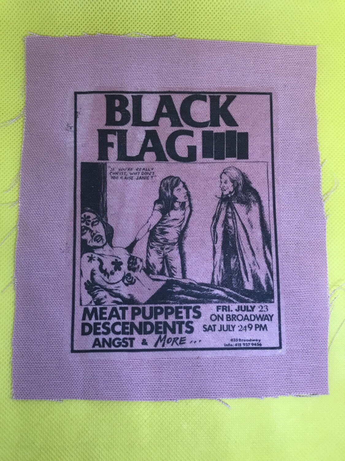 Black Flag original gig poster Patch