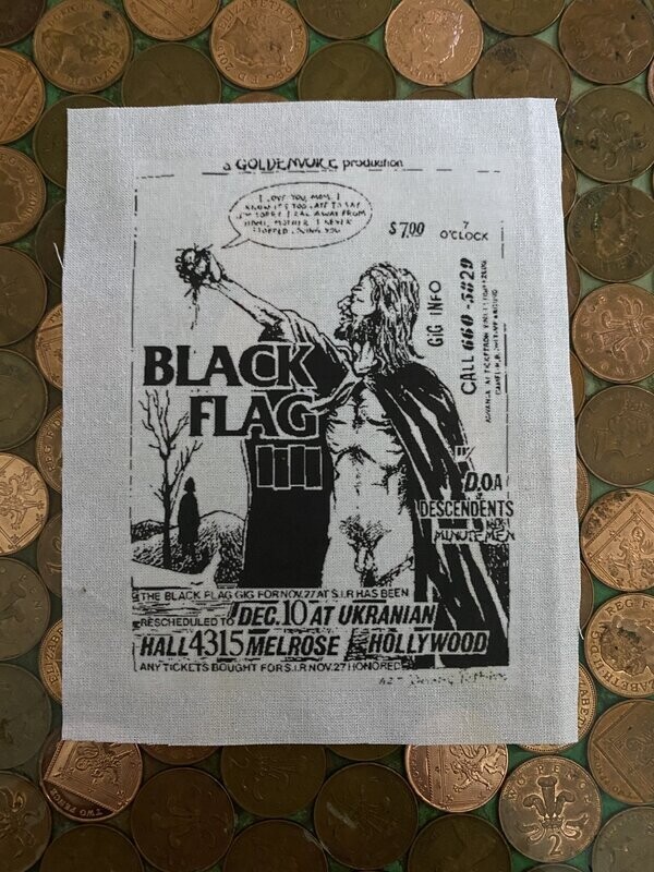 Black Flag original gig Poster Patch