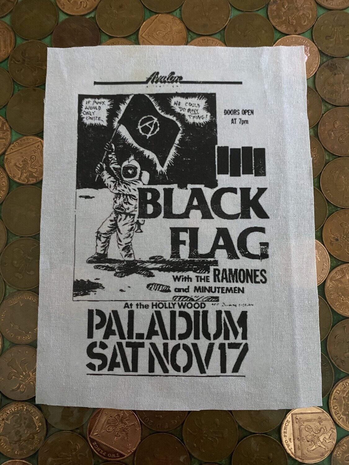Black Flag original gig poster Patch