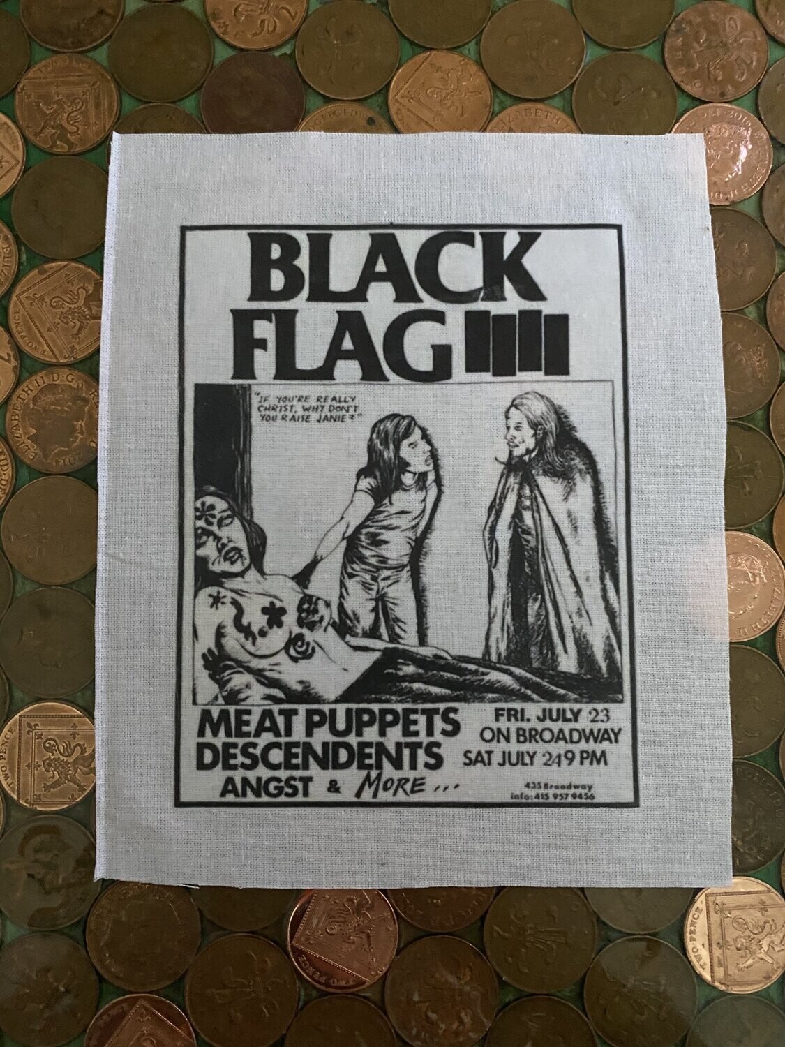 Black Flag original gig poster Patch