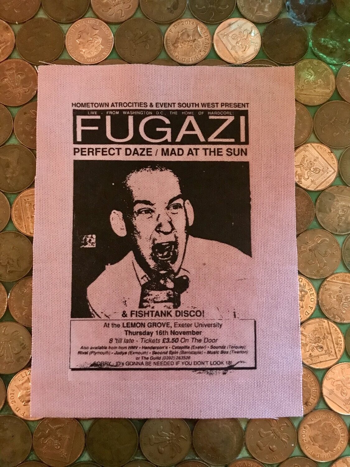 Fugazi gig poster Patch