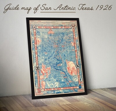 Guide Map of San Antonio, Texas - 1926