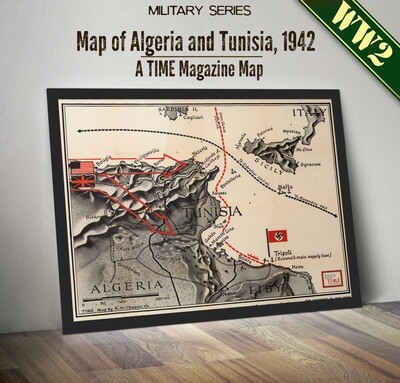 World War II - TIME Magazine Map of North Africa, 1942