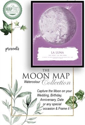 Moon Map Watercolor Collection -Pink Love