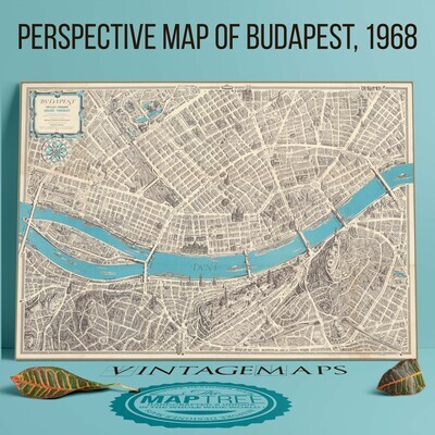 Perspective Map of Budapest, 1968