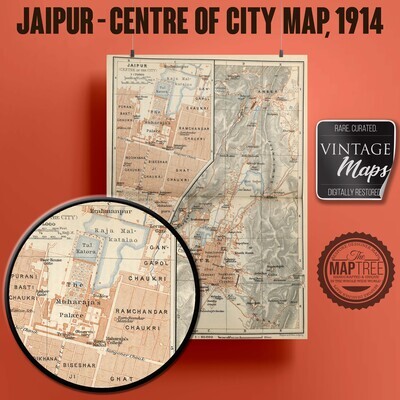Jaipur City Map, 1914