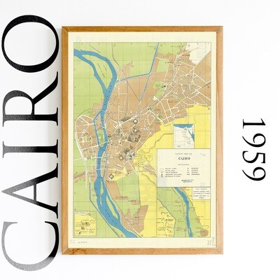 Tourist map of Cairo, 1959