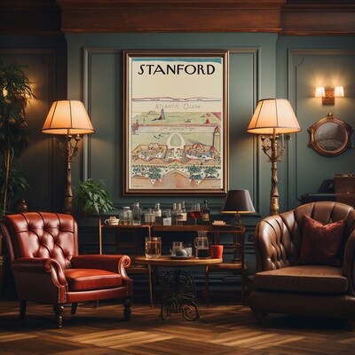 Vintage Map of Stanford, 1982