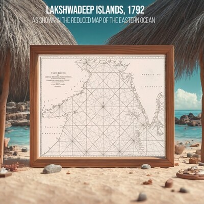 Vintage Map of (Lacquedives) Lakshadweep Islands, 1792