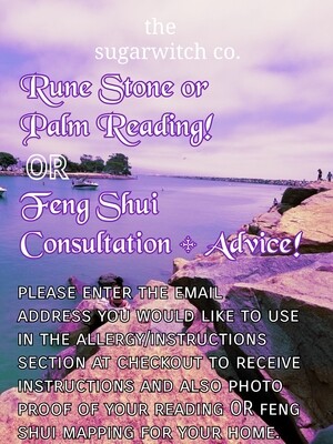 Reading (Runes or Palm) OR Feng Shui Consultation