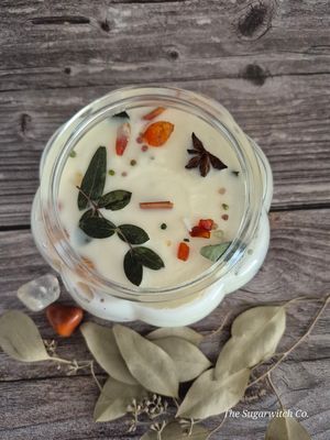 Glass Pumpkin Botanical Candle - Samhain