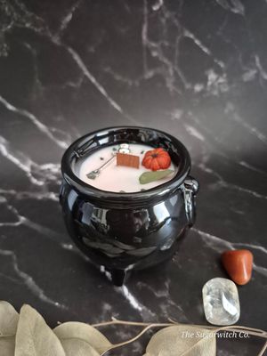 Ceramic Cauldron Candle - Cherry Moon