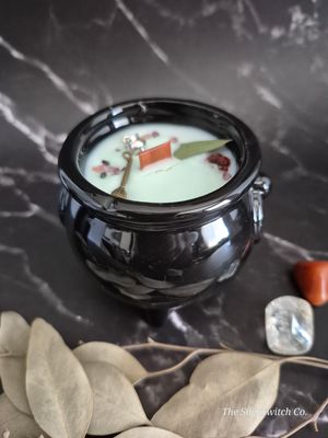 Ceramic Cauldron Candle - Apple Jack