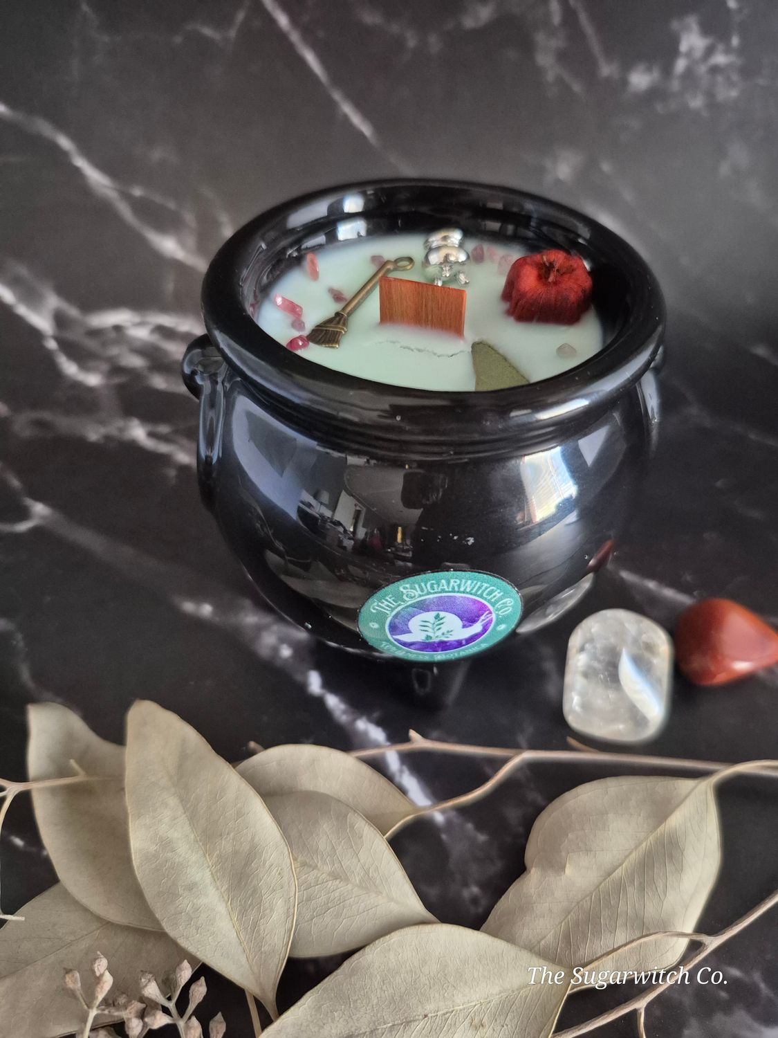Ceramic Cauldron Candle - Apple Jack