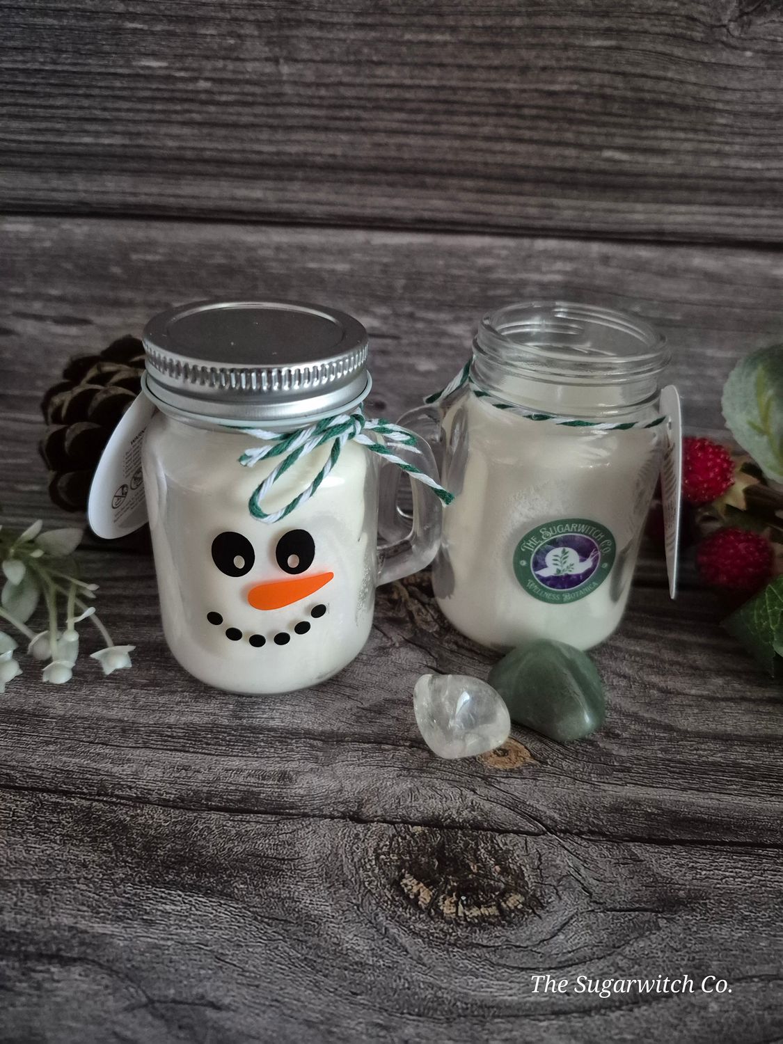 Glass Snowman Jar Candle - Buttermint