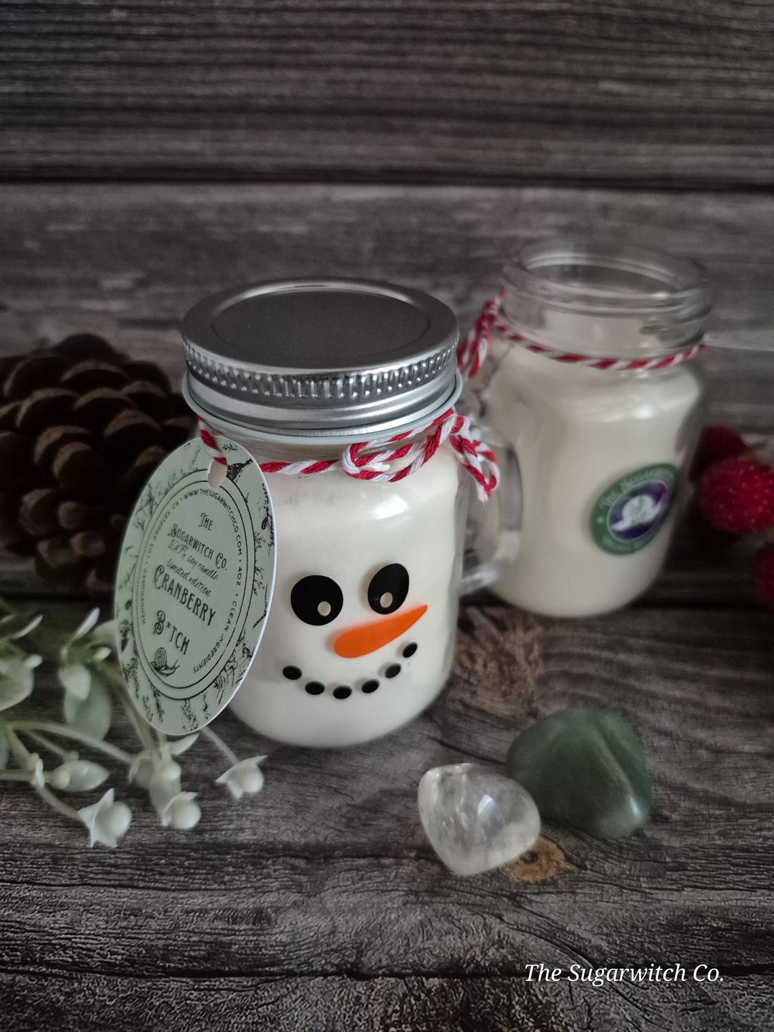 Glass Snowman Jar Candle - Cranberry B!tch