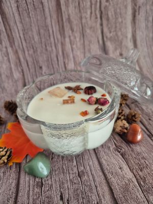 Glass Pumpkin Botanical Candle - Rustic Orchard