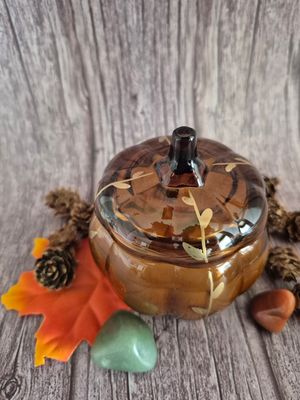 Mini Glass Pumpkin Botanical Candle - Harvest Gold