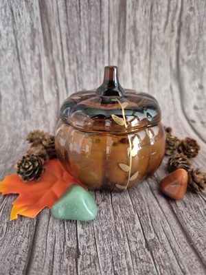 Mini Glass Pumpkin Botanical Candle - Harvest Gold