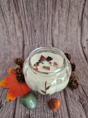 Mini Glass Pumpkin Botanical Candle - Rustic Orchard