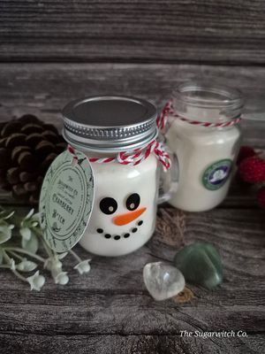 Glass Snowman Jar Candle - North Pole Bakery