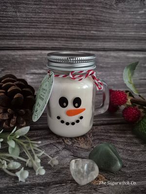 Glass Snowman Jar Candle - North Pole Bakery