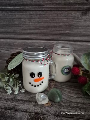 Glass Snowman Jar Candle - Merry Yule