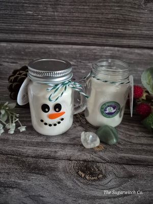 Glass Snowman Jar Candle - Buttermint