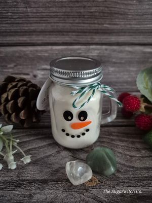 Glass Snowman Jar Candle - Buttermint