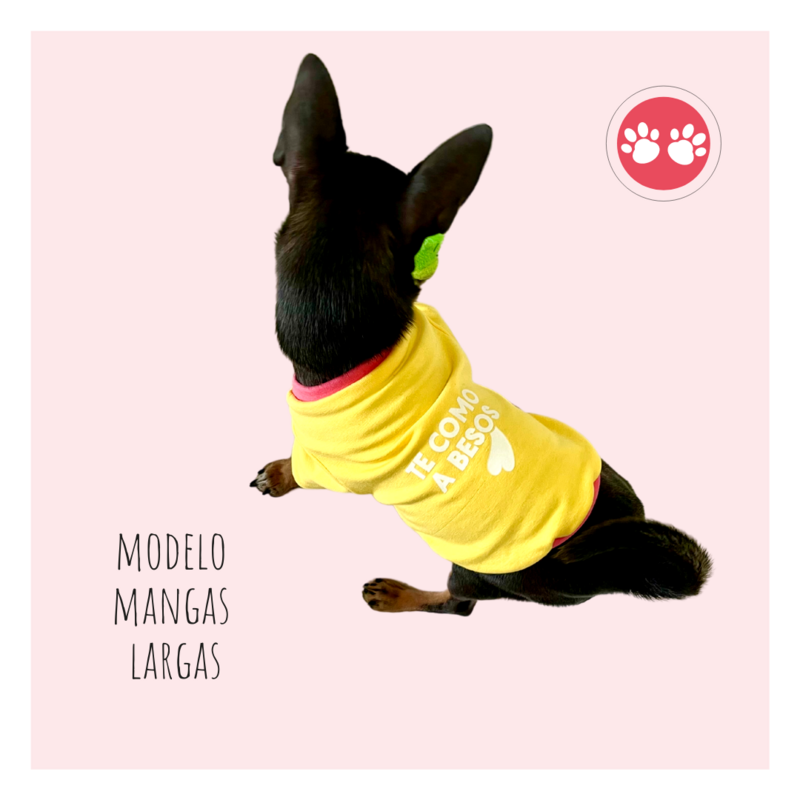 TE COMO A BESOS                      
manga corta amarilla y rosa