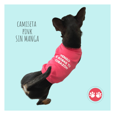 VENGO A ROBAR TU CORAZON sin manga, rosa