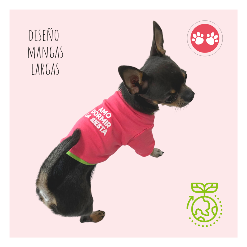 AMO DORMIR LA SIESTA 
manga larga rosa y verde