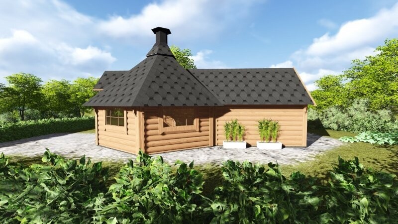 Grillkota 9,2 m² mit Anbau