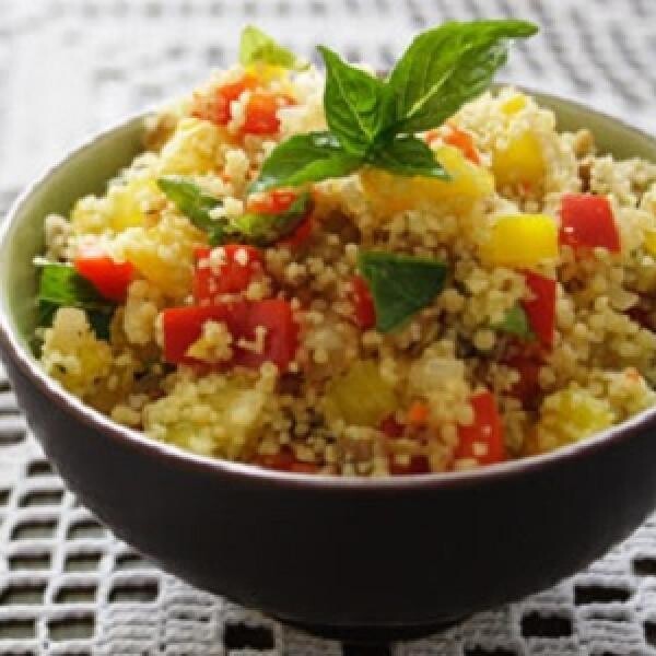 TIMBAL DE CUSCÚS ECOLÓGICO CON VERDURAS DE LA HUERTA (VEGANO)