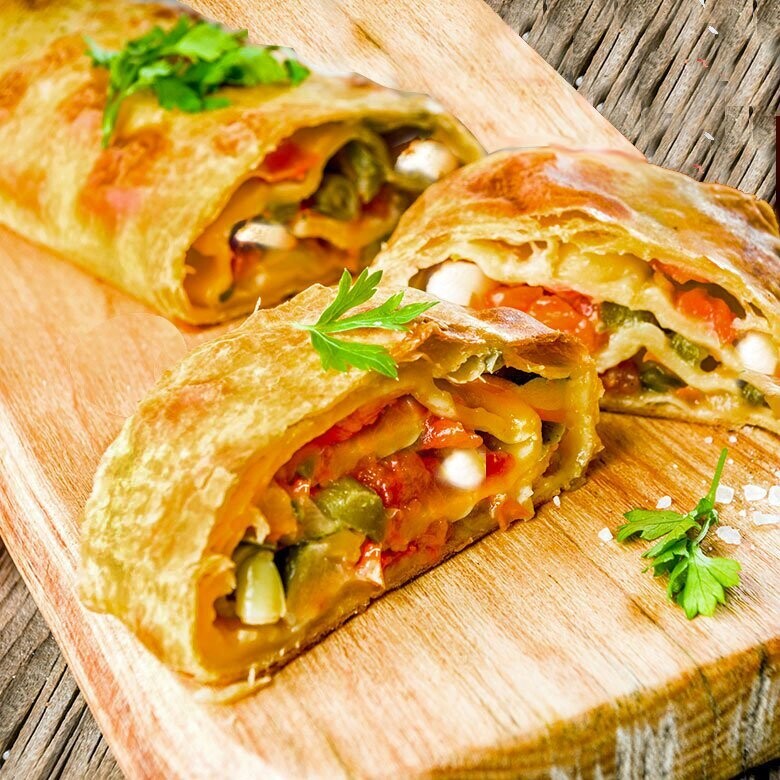 HOJALDRE DE VERDURAS Y HONGOS CON CREMA DE BOLETUS (VEGANO)