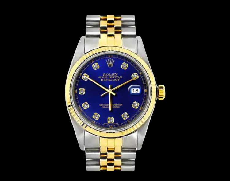 Rolex Datejust Diamond Watch
Stainless Steel & 18K Gold Blue Dial
36mm