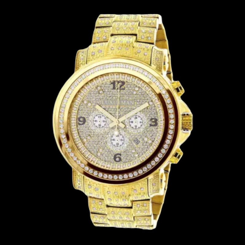 18k Yellow Gold King Diamond Watch Luxurman