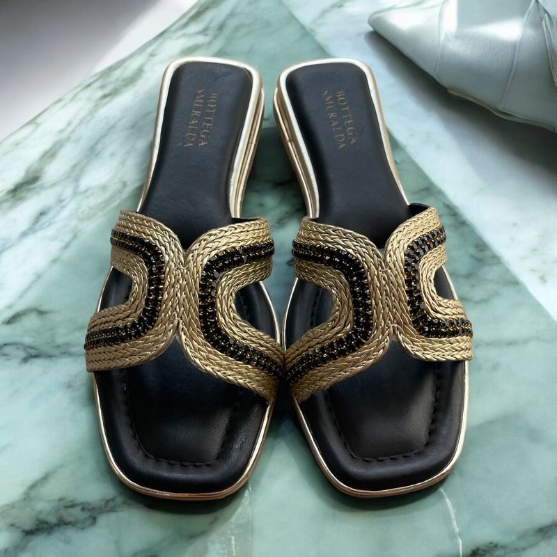 Sandalo H Rope Crystal  Nero-oro