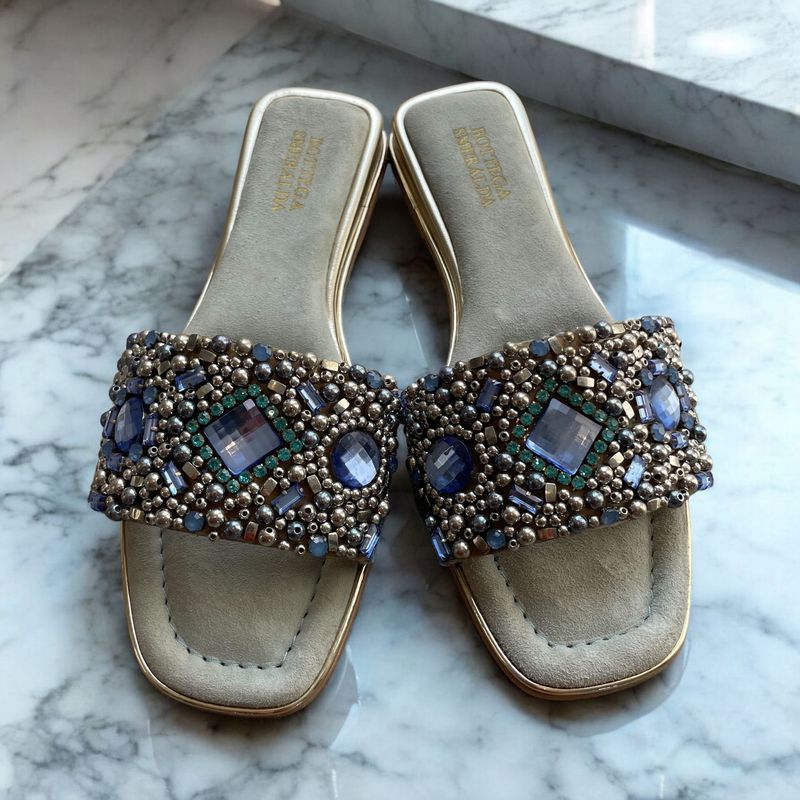 Sandalo Antalya  Celeste-oro