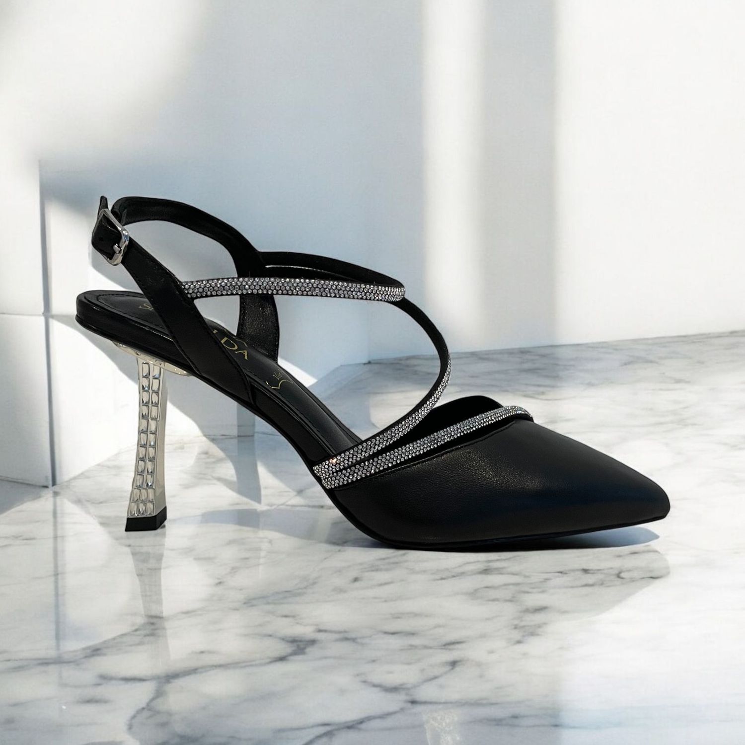 Decoleté Crystal Billance NERO