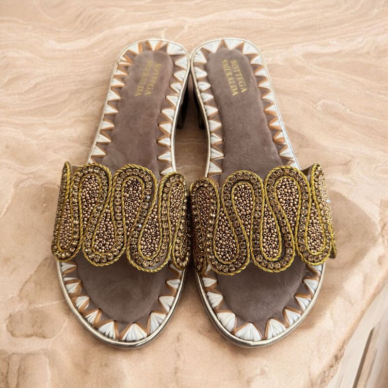 Sandalo Ondes fascia V rafia Beige-oro