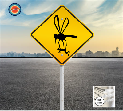 საგზაო ნიშანი - ფრთხილად კოღოები